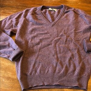 Men's Purple Vintage Pringle V-Neck Sweater